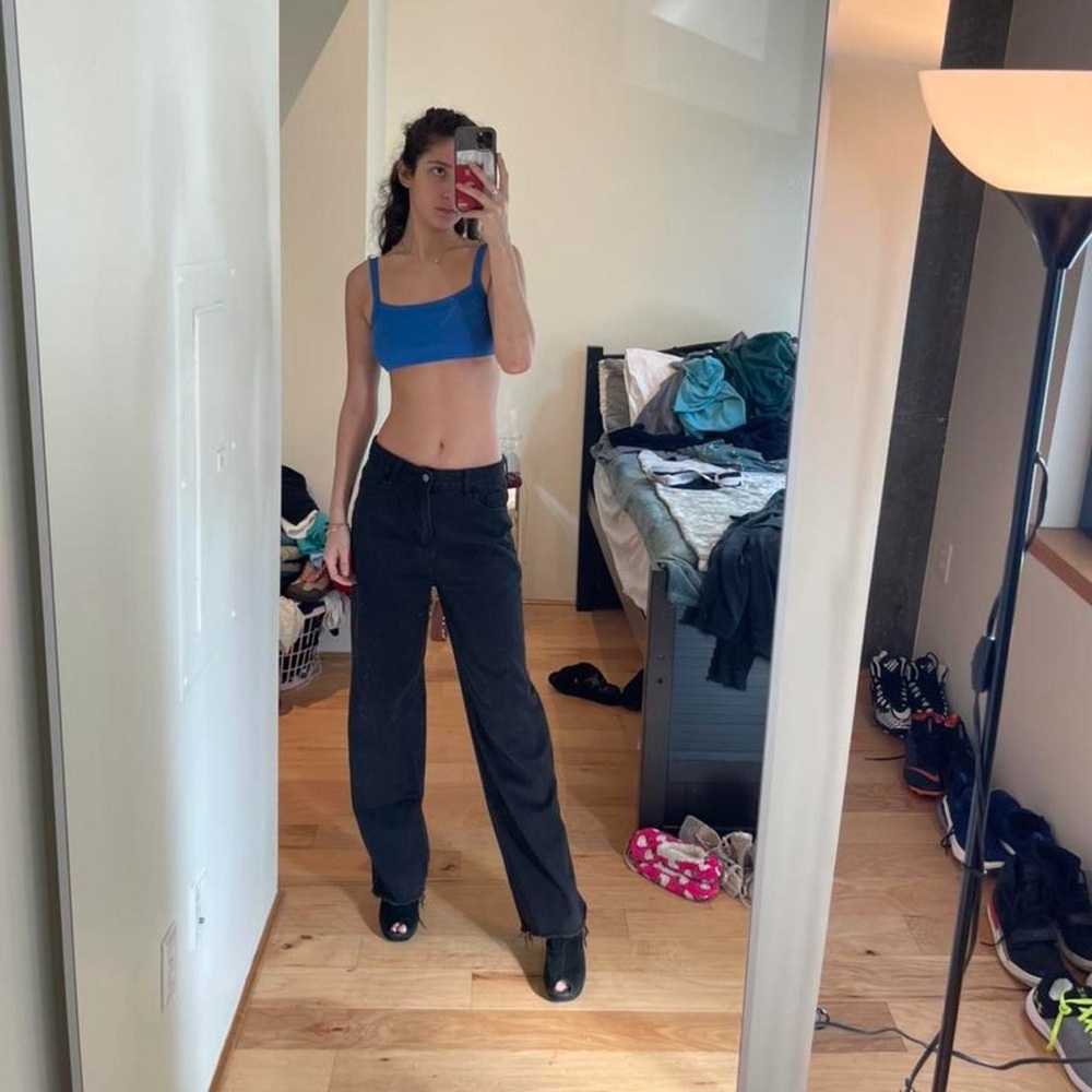 Black Wide Leg Denim Jeans
